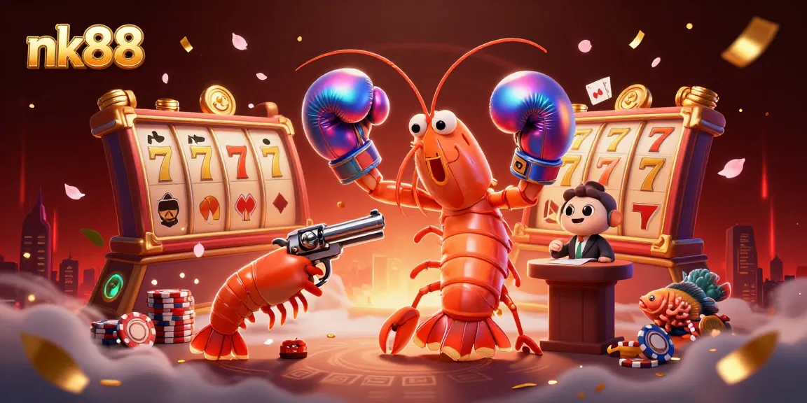 Engage with nk88's vibrant casino atmosphere featuring lively characters and dynamic games like slots and poker.