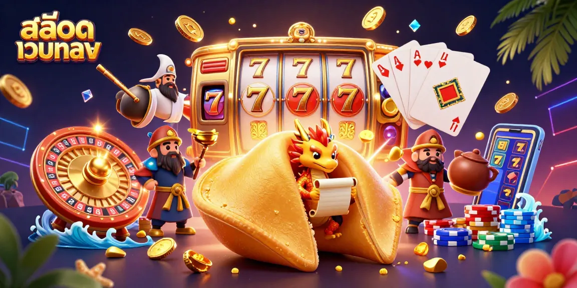 Engage with สล็อตเว็บตรง in a vibrant 3D scene filled with golden coins and lucky sevens.