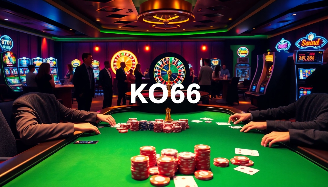 Trải nghiệm trò chơi hấp dẫn tại KO66, với những bàn poker sôi động và sự hồi hộp khổng lồ từ sòng bạc.