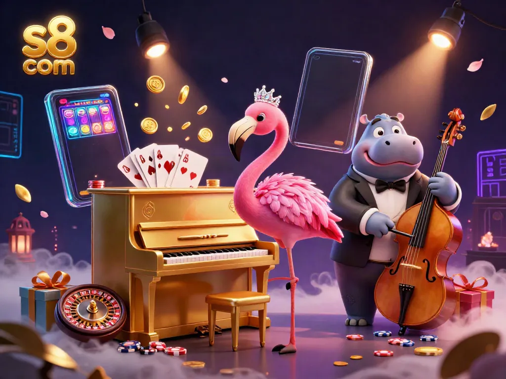 Experience thrilling gaming at s8 com with vibrant characters enjoying a lively casino scene.
