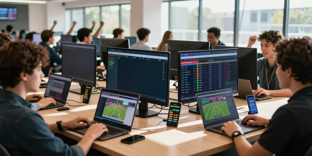 Dynamic betting experience at https://fabet.com.mx/ with players engaging in live sports wagering.