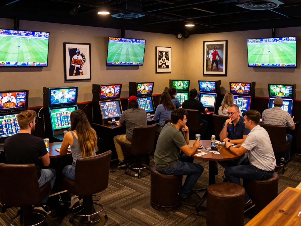 Experience the thrill of live sports betting at https://s666no1.com/, where friends engage with dynamic betting options and energetic atmosphere.