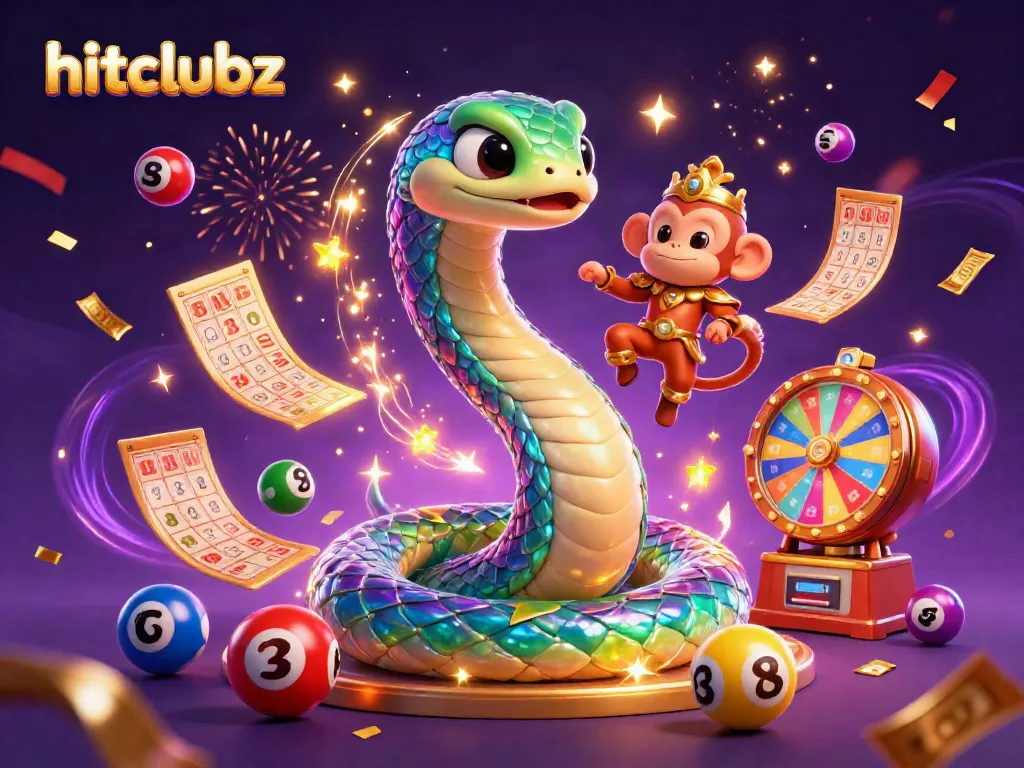 Experience excitement at hitclubz with vibrant lottery elements and captivating characters.