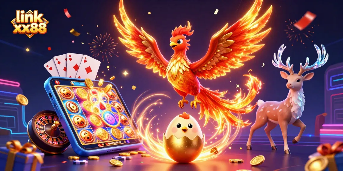 Hit the jackpot with link xx88 featuring a colorful slot game experience, dynamic characters, and vibrant celebration elements.