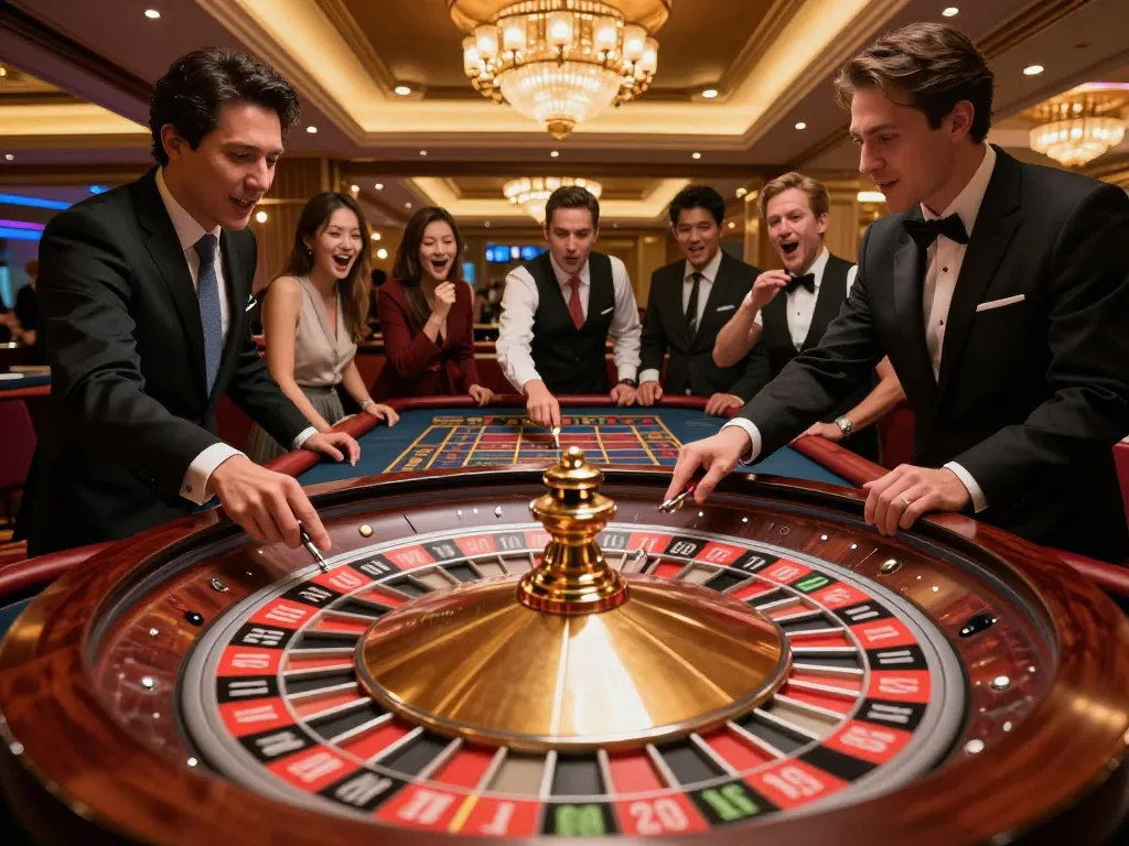 Players engaging with the exciting roulette game at CO88 casino, showcasing the vibrant atmosphere.