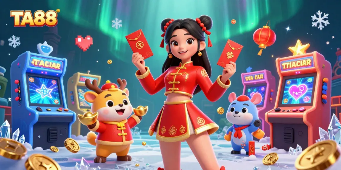 Join the excitement at TA88 with vibrant Lunar New Year celebration elements in a dynamic casino scene.