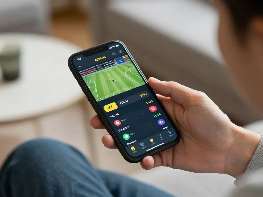 Engaging mobile sports betting on VA88 app with live odds updates and a dynamic setting.