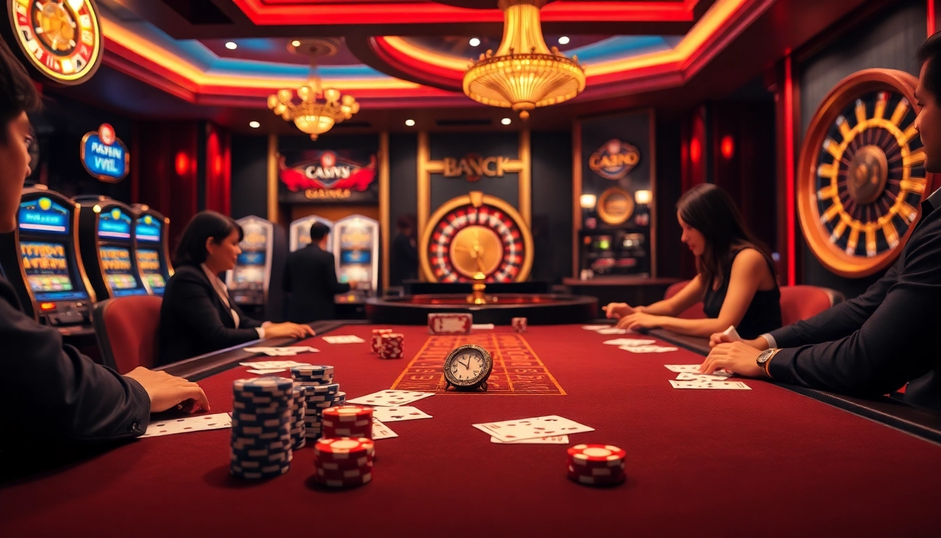 Experience the thrill at luck8 trang chủ with vibrant slots, poker chips, and a bustling casino atmosphere.