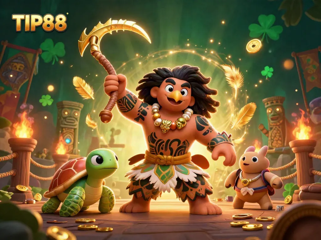 Engage in thrilling gameplay at TIP88 with a dynamic and vibrant illustration of casino excitement.