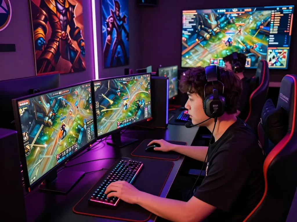 Competitive League of Legends gaming scene showcasing intense gameplay on Onbet LOL with vibrant action and player stats.