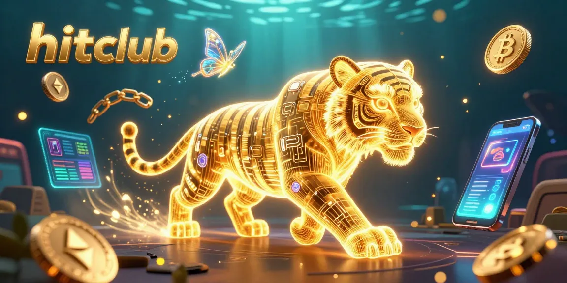 hitclub offers thrilling gaming experiences with a neon-wireframe tiger and vibrant virtual elements.