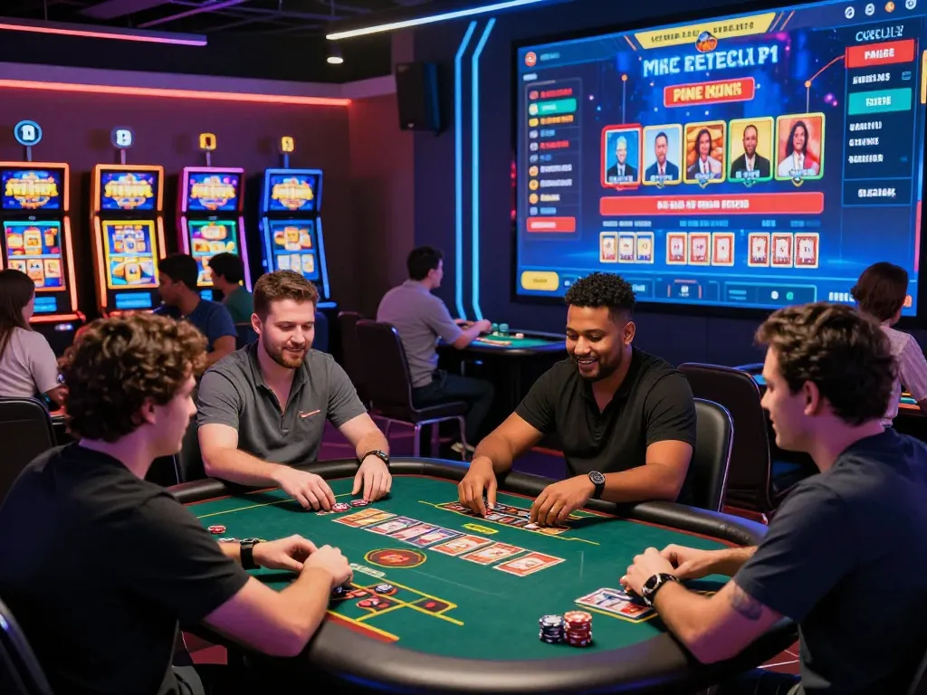 Engaging scene of diverse players in a cổng game hitclub environment with vibrant graphics and interaction.