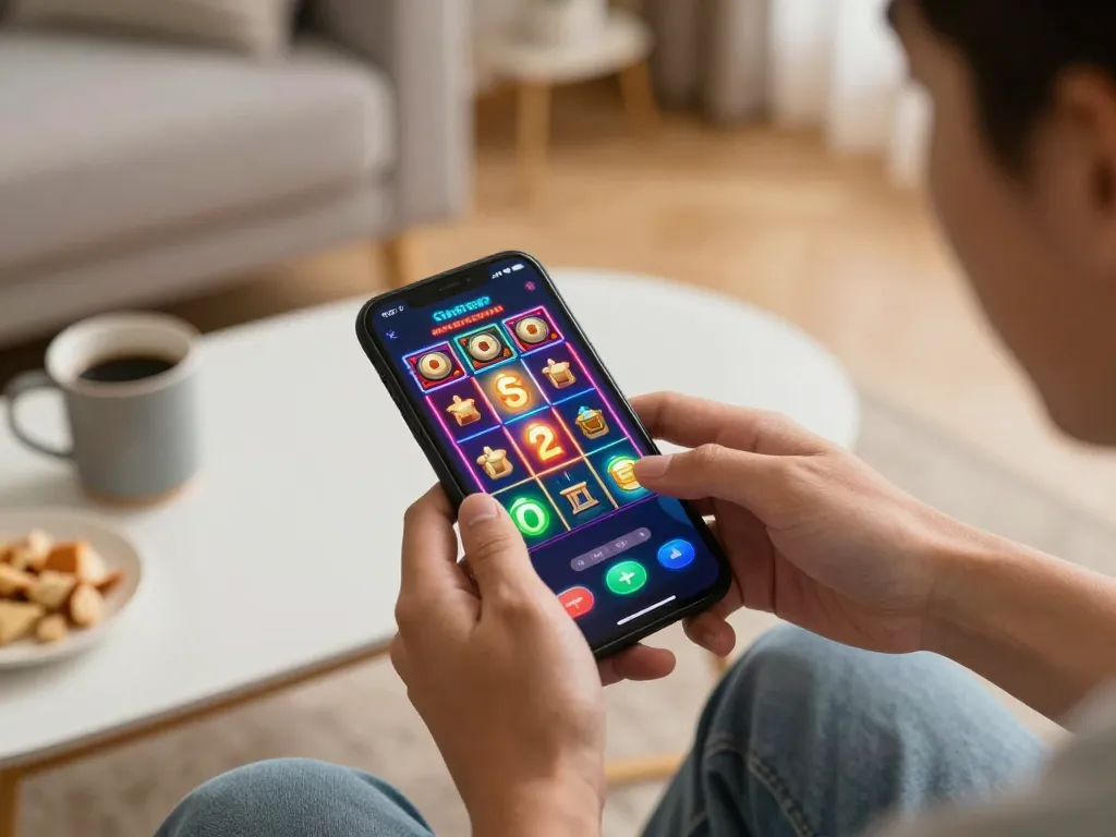 Experience the thrill of Quay số five88 with vibrant mobile gaming action and cozy atmosphere.