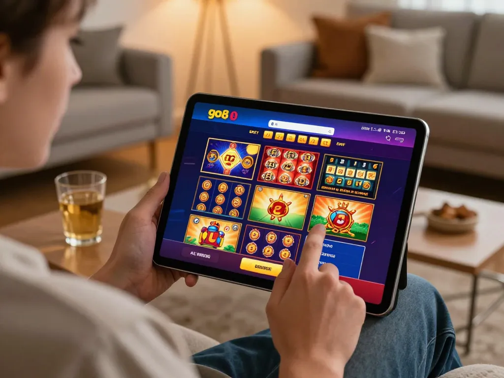 Experience engaging gameplay on the go8 platform from the comfort of home, showcasing a user intensely focused