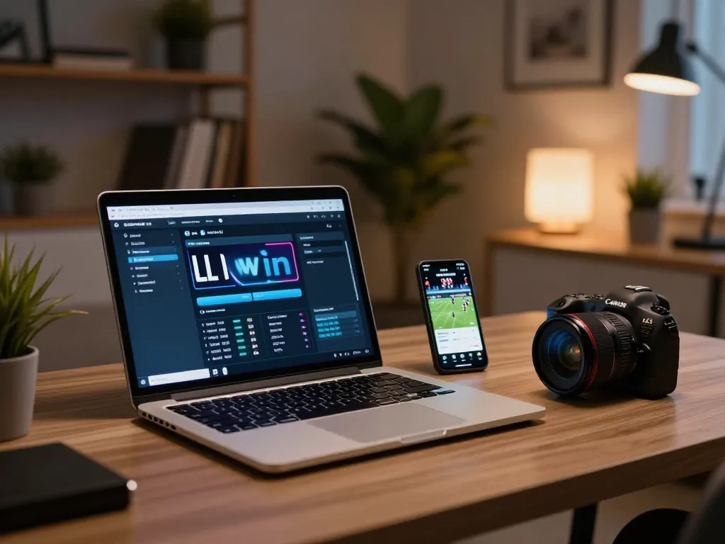 Engaging gaming experience with LLwin platform on laptop showing sports betting action.
