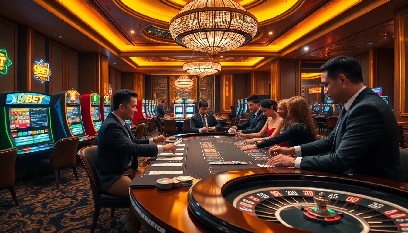 Experience the excitement of 9BET with premium casino tables and vibrant gaming action.