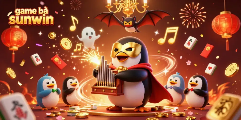 Experience the magic of game bài sunwin with a vibrant 3D casino illustration showcasing exciting characters and festive gaming elements.