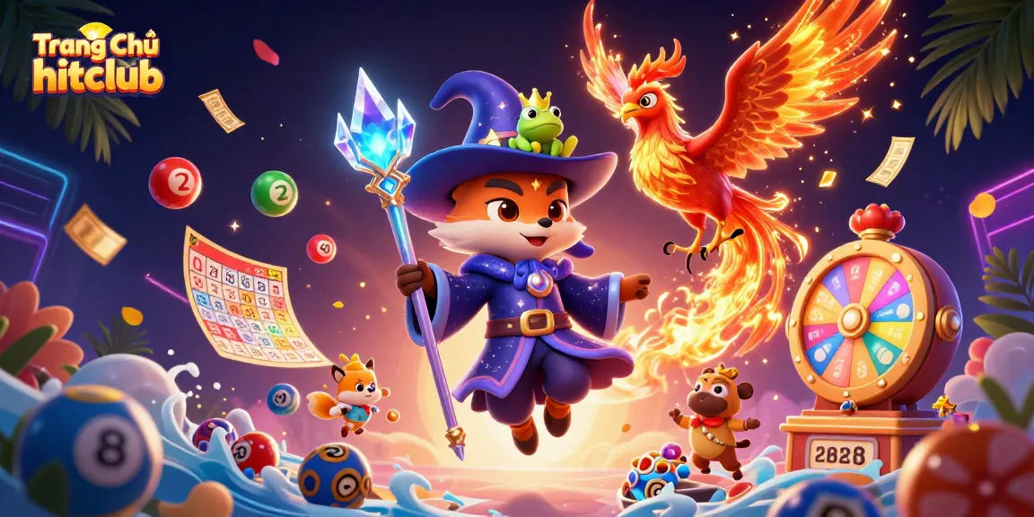 Experience the excitement of Trang Chủ hitclub with a magical casino scene showcasing vibrant games and mystical characters.