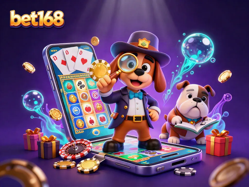Play exciting games at bet168 and uncover hidden treasures with the detective's poker chip clues.