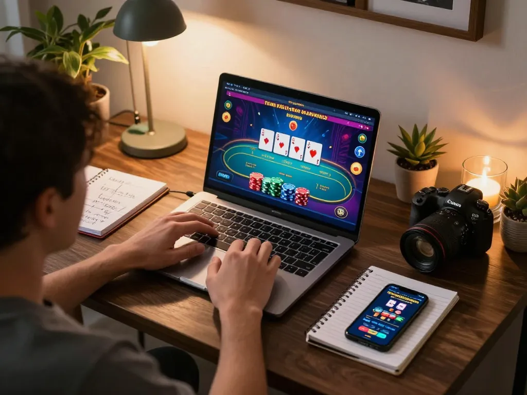 Experience the thrill of ku bet from home with engaging poker gameplay on a laptop
