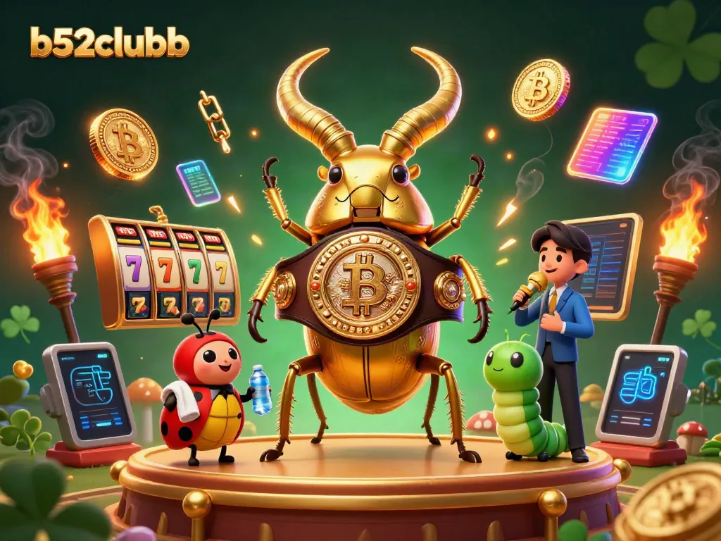 Experience thrilling jackpots at b52clubb with dynamic 3D characters, glowing coins, and vibrant casino elements.