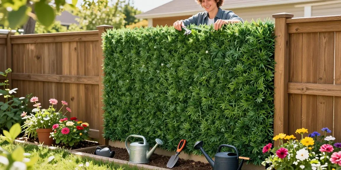 Kunsthaag kopen voor een levendige, onderhoudsvrije tuin met kleurrijke bloeiwijzen en blije installatie.