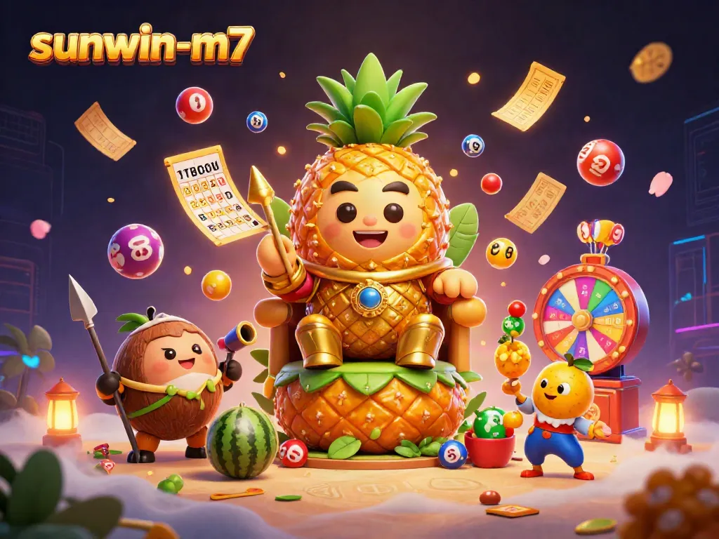 Experience the excitement of sunwin-m7 with the golden pineapple king at a vibrant beach casino.