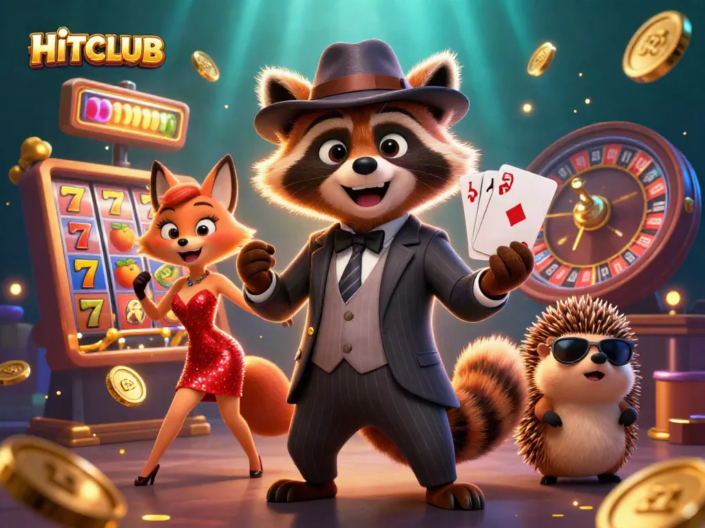 Experience thrilling wins at HITCLUB with 3D cartoon characters and lively casino elements