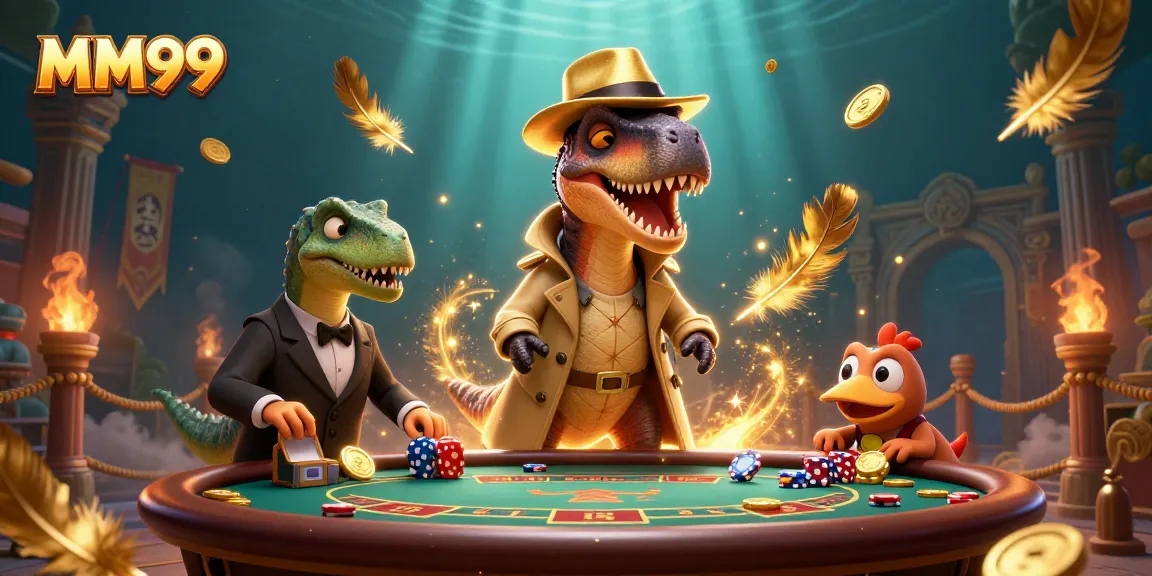 MM99 velociraptor card counter blends with gambling chaos as the pit boss watches with suspicion.