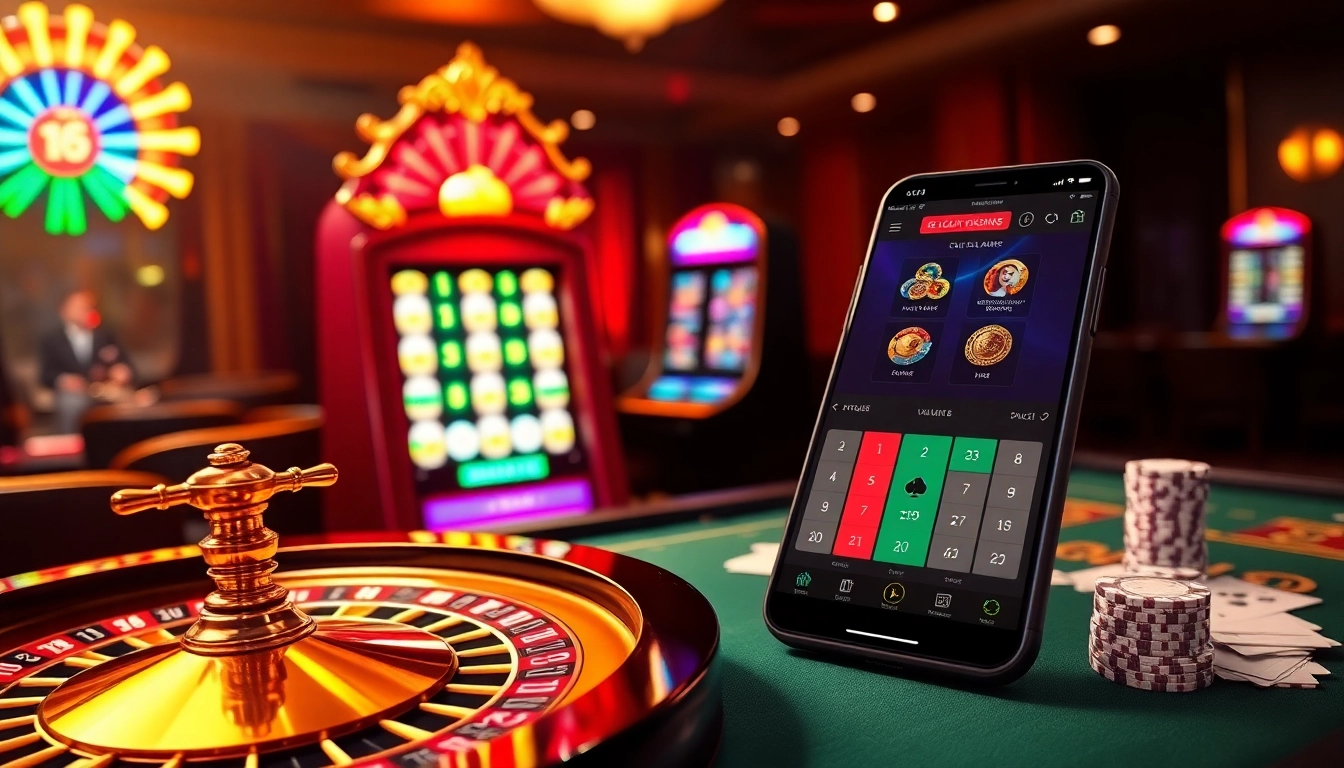 Experience the thrill of gambling at Trang chủ xx88 with a luxurious casino scene featuring roulette and poker.