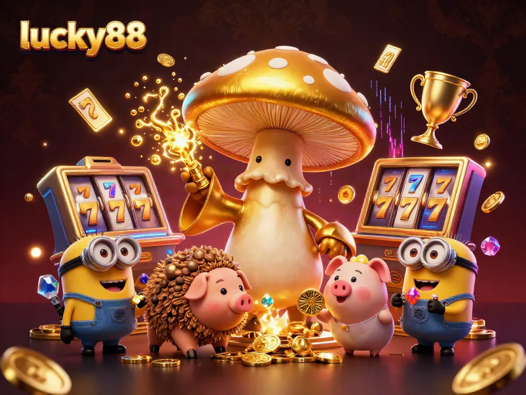 Experience the thrill of lucky88 with a whimsical scene featuring magical elements from the online casino.