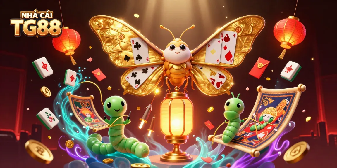 Experience NHÀ CÁI TG88 with vibrant gaming elements, golden motifs, and a captivating atmosphere of excitement.