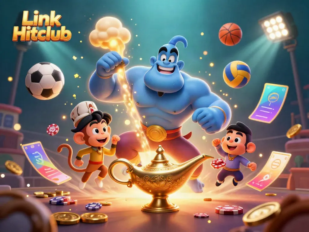 Experience exciting gameplay with Link Hitclub's vibrant scenes featuring gambling elements and dynamic characters.