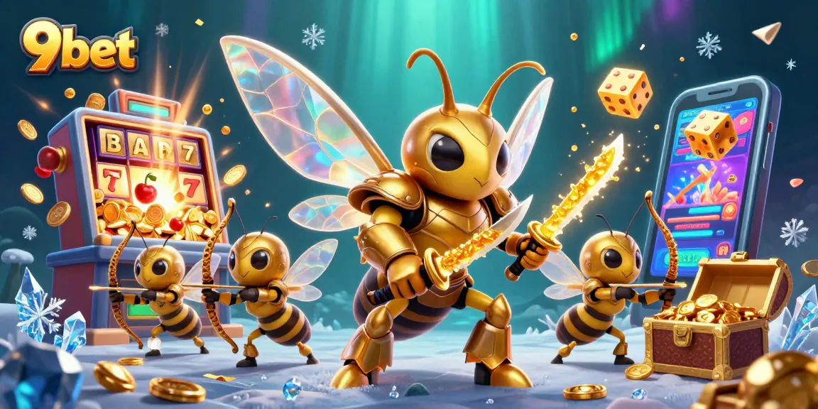 Engage with 9bet's vibrant casino experience, featuring dynamic characters and exploding slot machines.