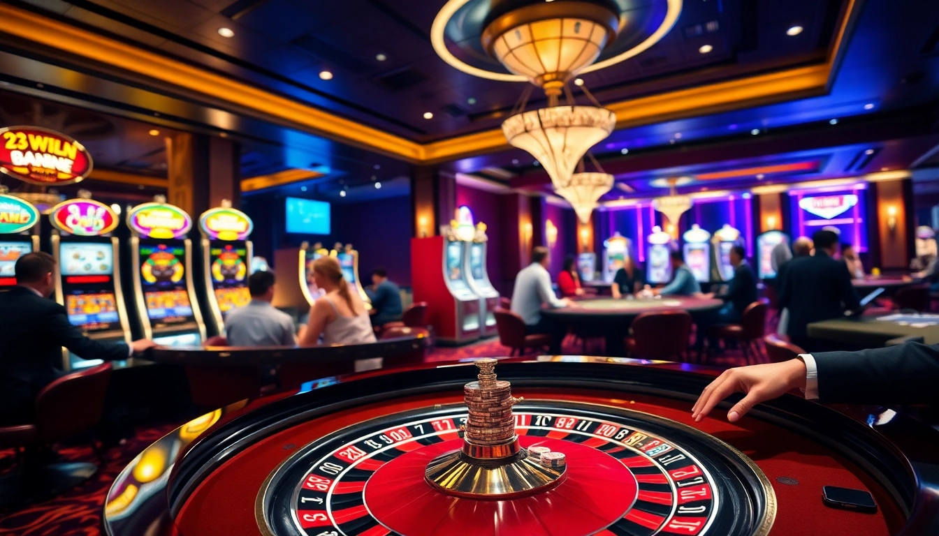 Experience excitement with 23win1.de.com at a luxurious casino table scene.