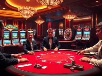 Players engage in a high-stakes poker game at XX88, showcasing luxury and excitement in a casino setting.