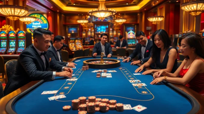 Exciting gameplay at trang chủ gg88 with professional croupiers and glamorous casino elements.