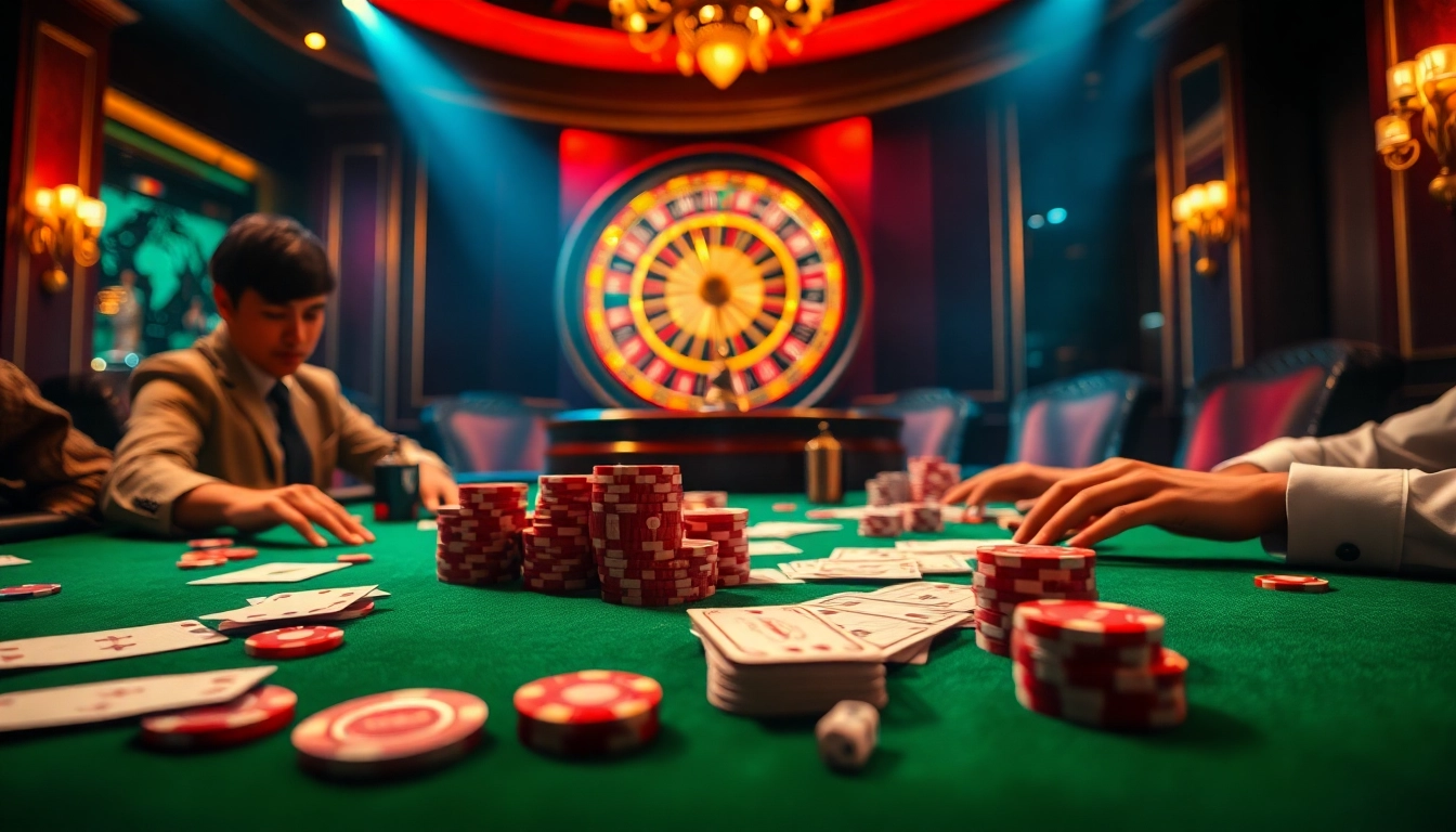 Experience the thrill of NK88 with luxurious casino elements, including poker chips and a roulette wheel.