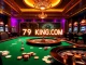 Engaging players at a lively casino table with poker elements highlighting 79KING COM excitement.