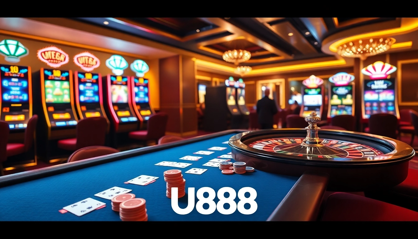 Experience the thrill of U888 casino games with vibrant poker tables and engaging gameplay.