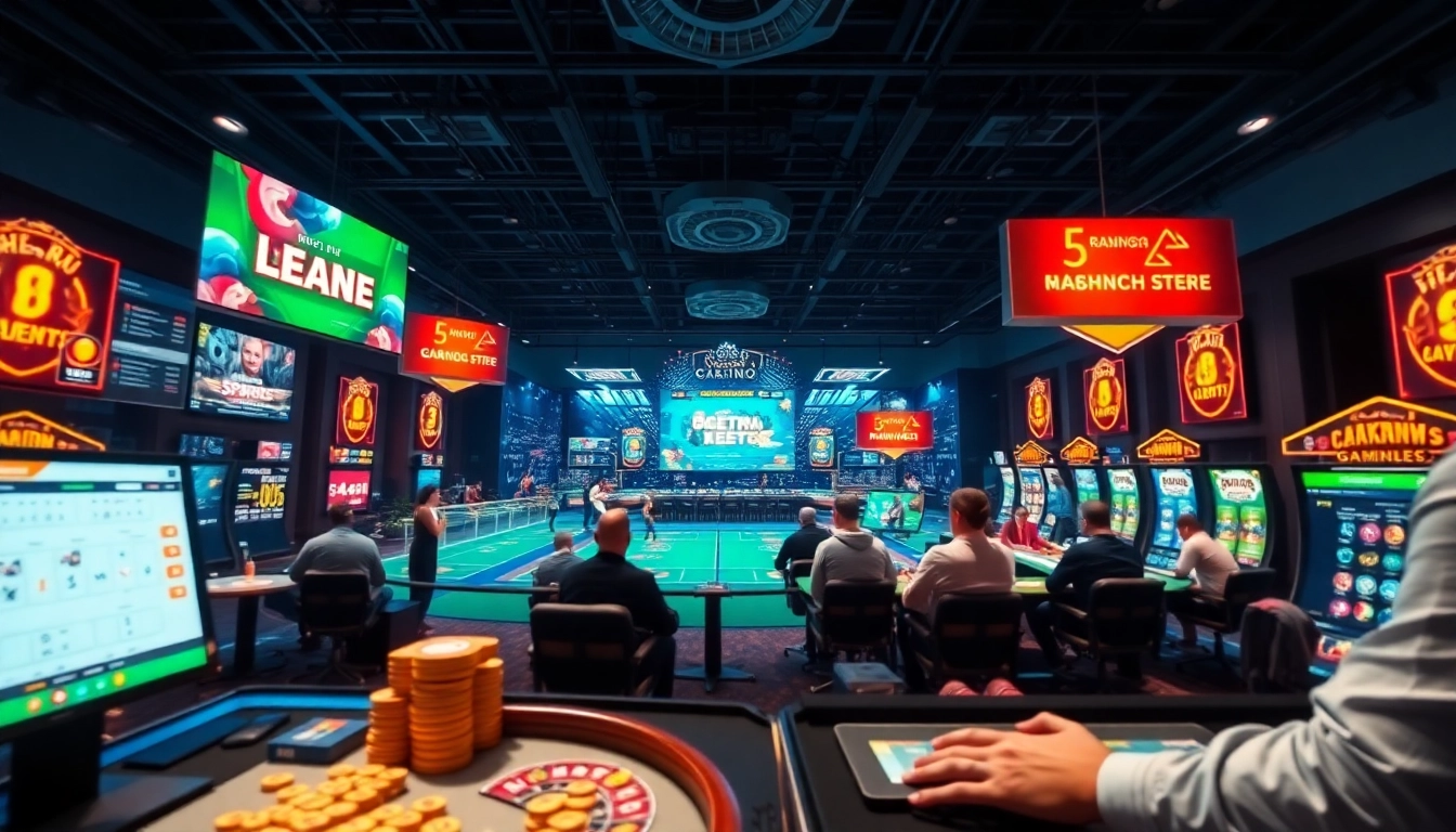 Exciting online gambling scene showcasing diverse games and promotions, embodying nhà cái uy tín for players.