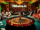 Players enjoying high-stakes action at 78wins.io, featuring a roulette table and vibrant casino atmosphere.