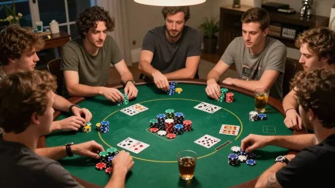 Engage in đá gà trực tiếp wala88 gameplay with friends around a vibrant poker table during a friendly competition.