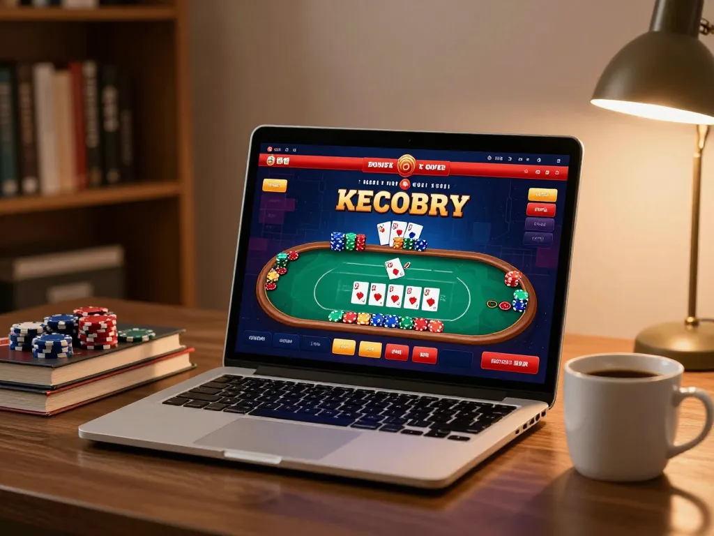 Engaging online poker scene showcasing the interface of https://nhatvip.meme/ with chips and cards, inviting responsible gambling.