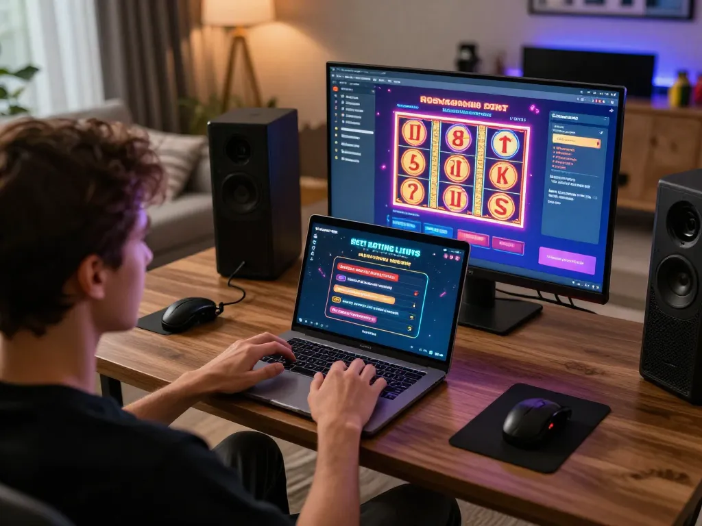 Person enjoying online casino gaming on 8kbet.com in a cozy home environment with laptop.