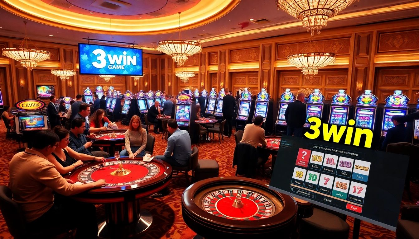 Exciting gameplay scene featuring the 3win game in a luxurious casino setting.