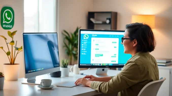 WhatsApp网页版 enhancing productivity in a modern workspace with a user-friendly interface.