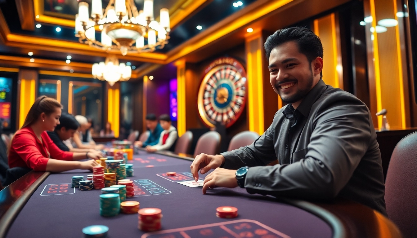 Playing at the casino table while using vin88 apk for an exciting gambling experience.
