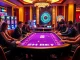SH BET casino gameplay showcasing players at a vibrant gaming table with chips and dice.