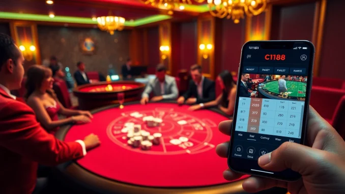 Experience the thrill of C168 with vibrant casino tables and exciting gambling action.